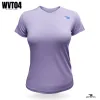 women's purple V-neck t-shirt