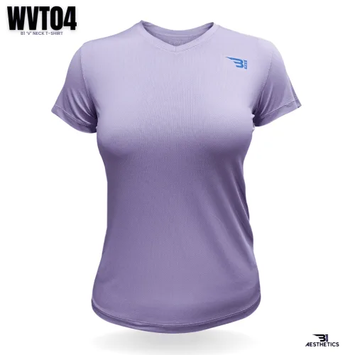 women's purple V-neck t-shirt