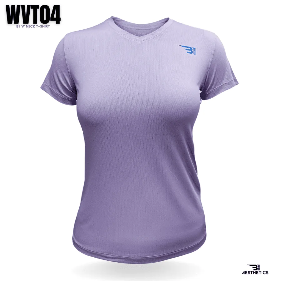women's purple V-neck t-shirt
