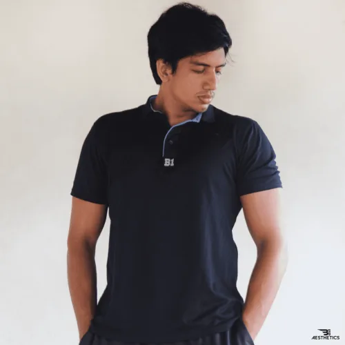 Black Polo Collar T-shirt