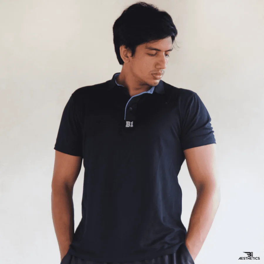 Black Polo Collar T-shirt