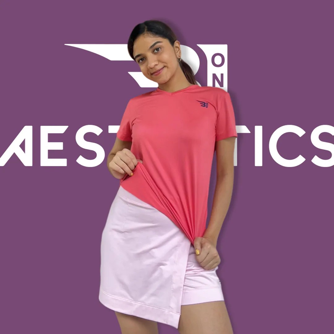B1 pink active wrap skort