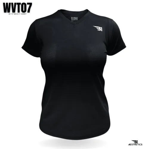 women's classic black V-neck t-shirt