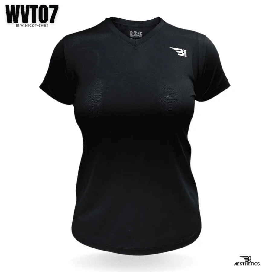 women's classic black V-neck t-shirt