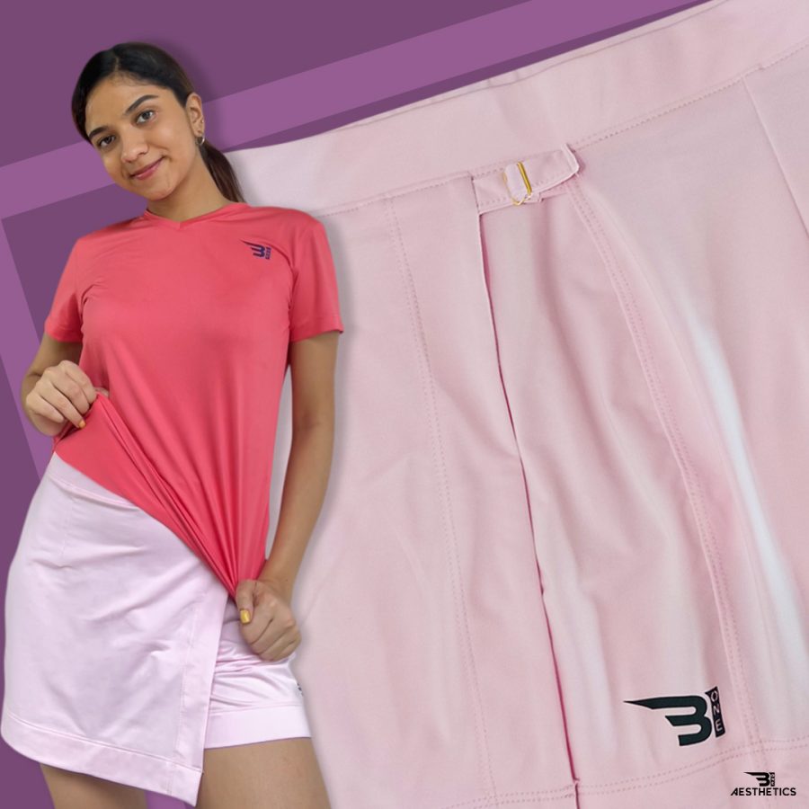 B1 pink active wrap skirt