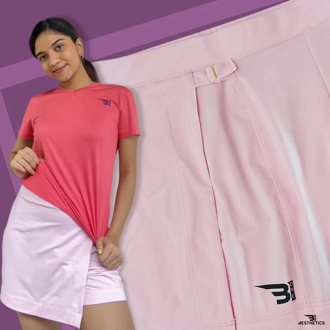 B1 pink active wrap skirt