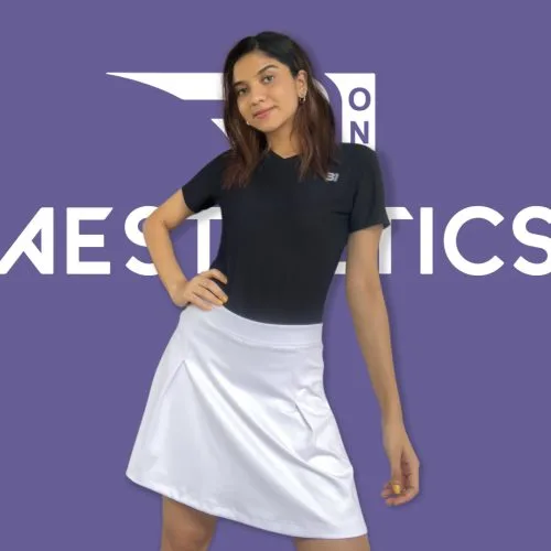 B1 white tennis skirt