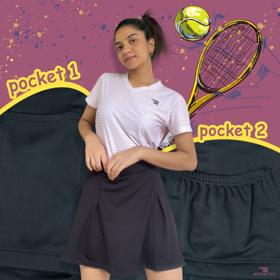 B1 black tennis skirt