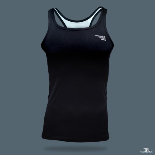 sleeveless black two-tone vest t shirt