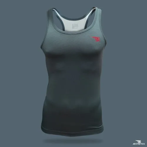 sleeveless gray two-tone vest t shirt