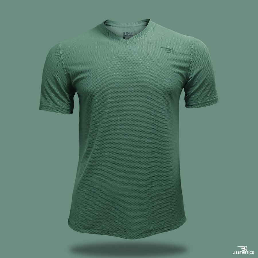 green classic V-neck t-shirt