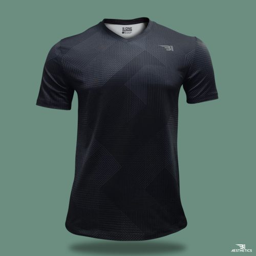 abstract black classic V-neck t-shirt