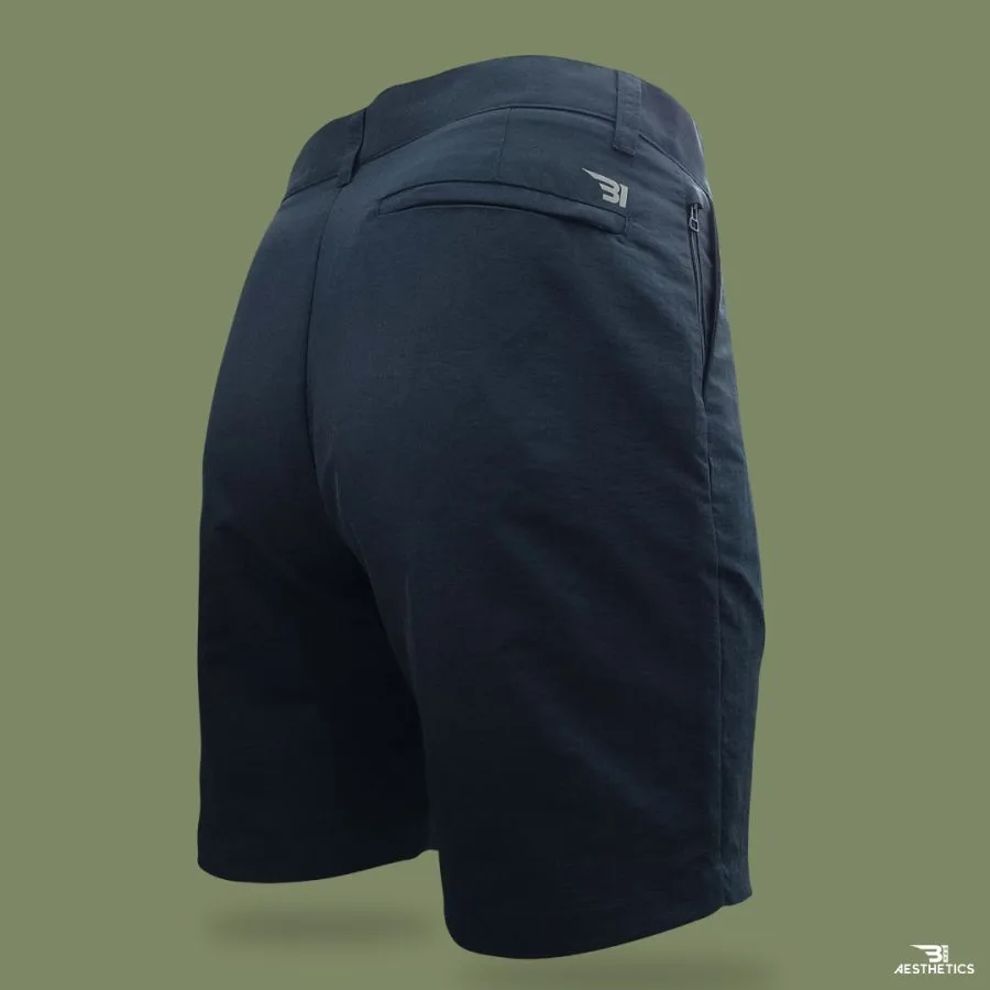 dark blue chino shorts