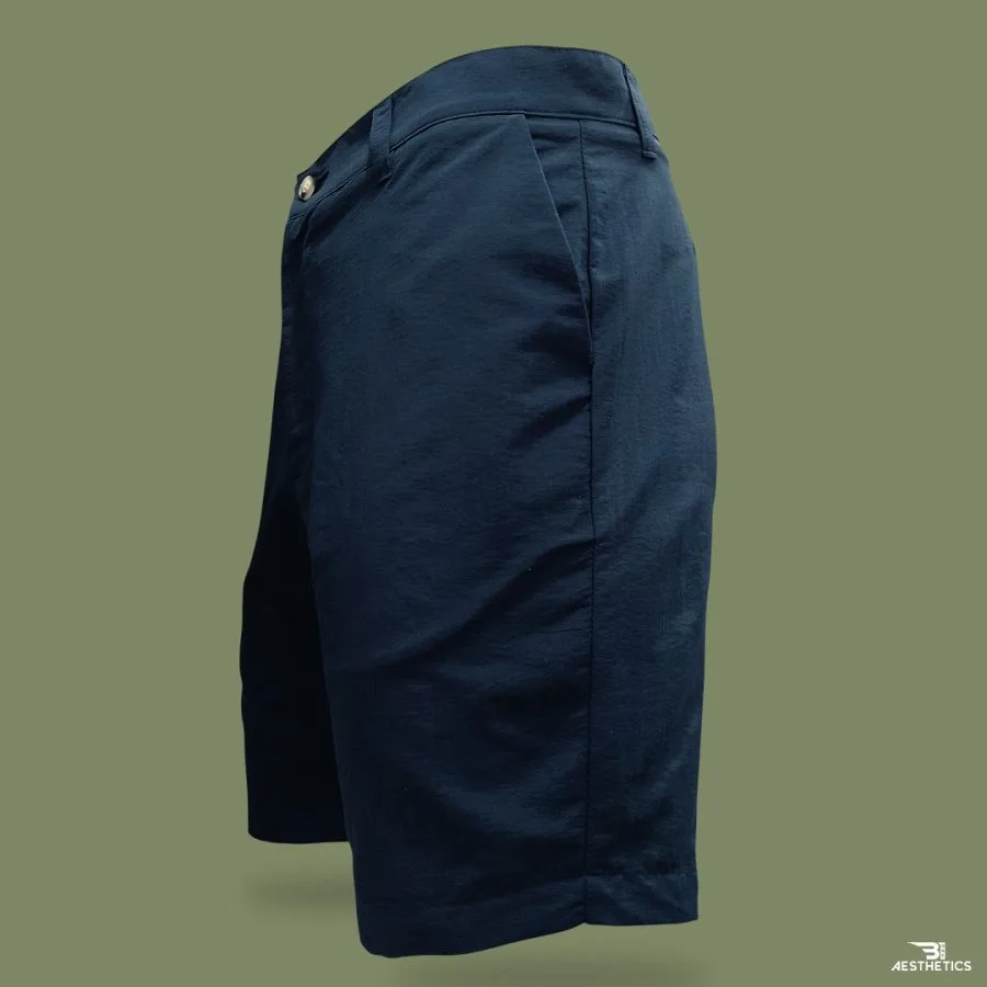 dark blue chino shorts