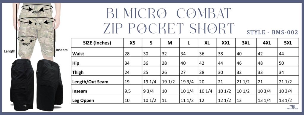 SIZE CHART BMS-002