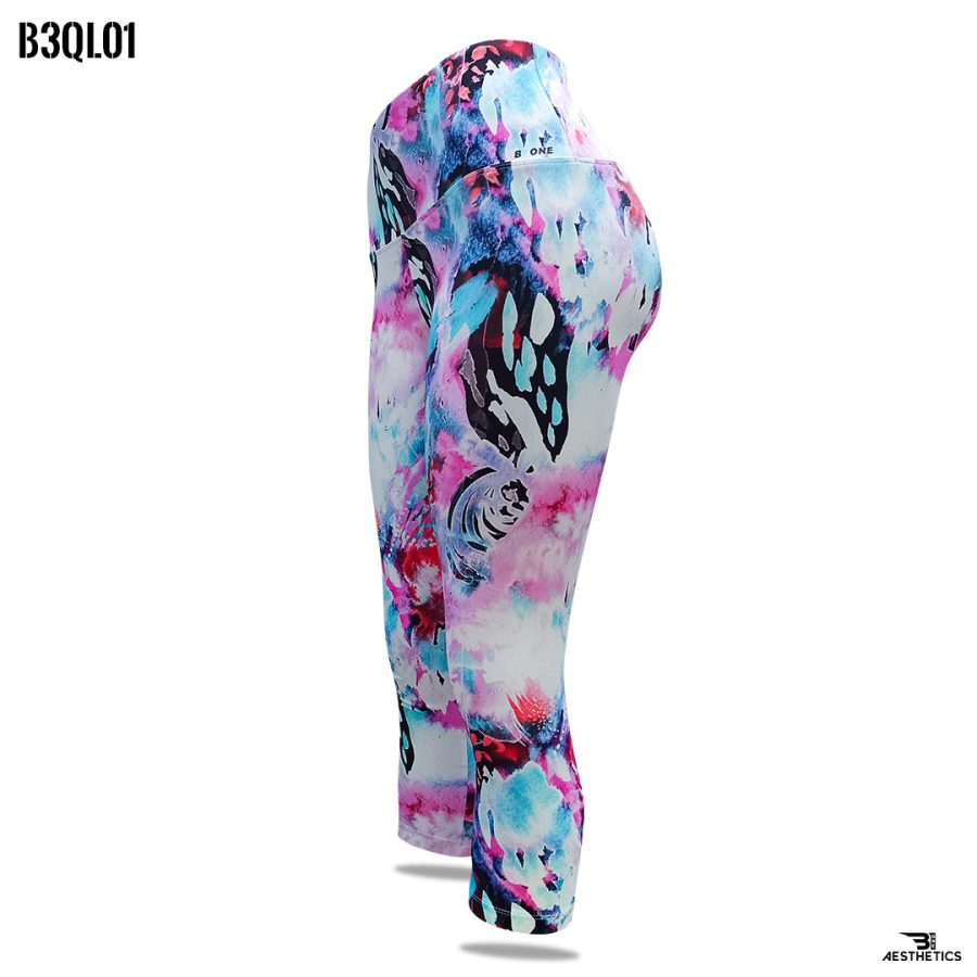 color splash knee length sport tights