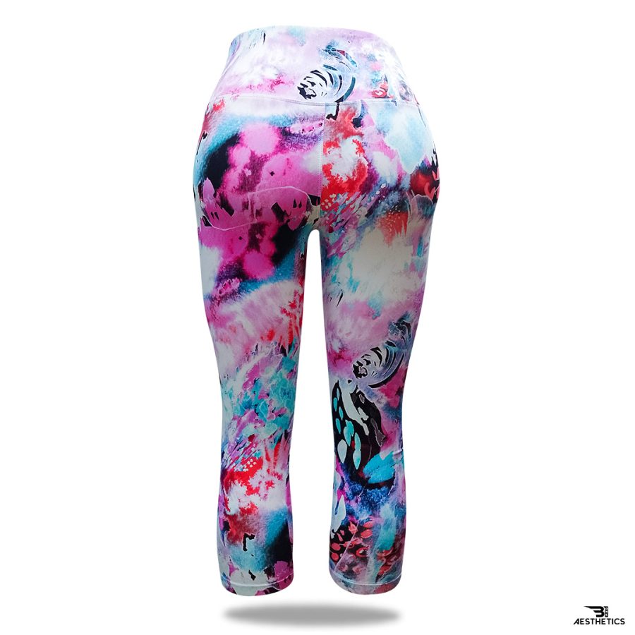 color splash knee length sport tights