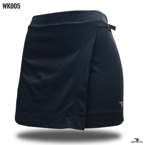 abstract black active wrap skort
