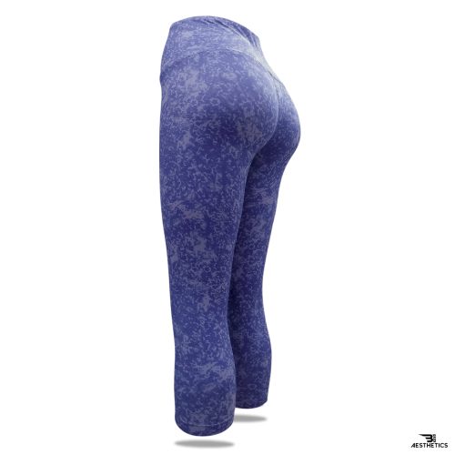 abstract blue knee length sport tights