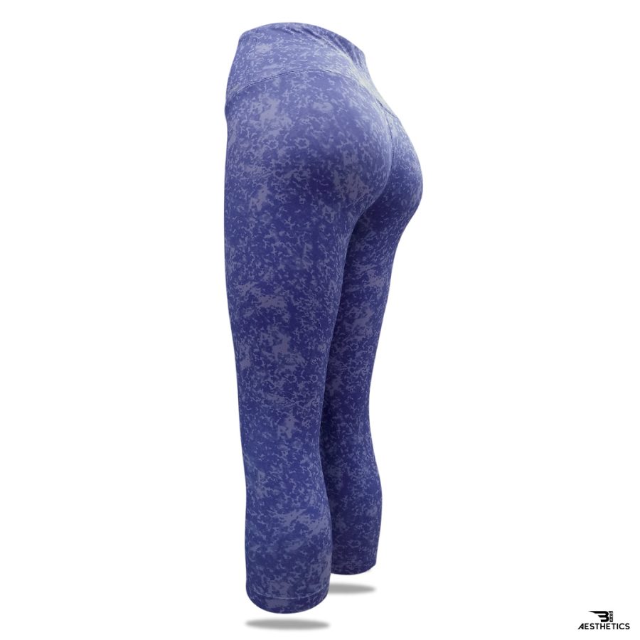 abstract blue knee length sport tights