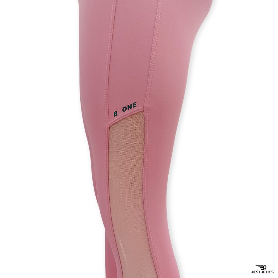 pink crossover high-waist mesh legging