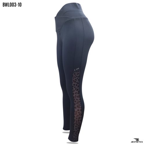 gray crossover high-waist mesh legging