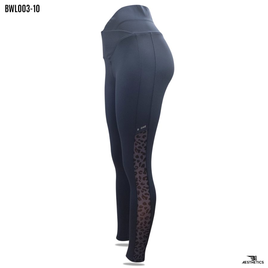 gray crossover high-waist mesh legging
