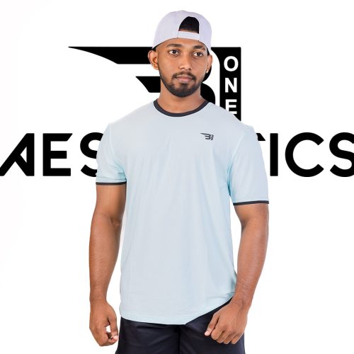 light cyan crew neck t-shirt