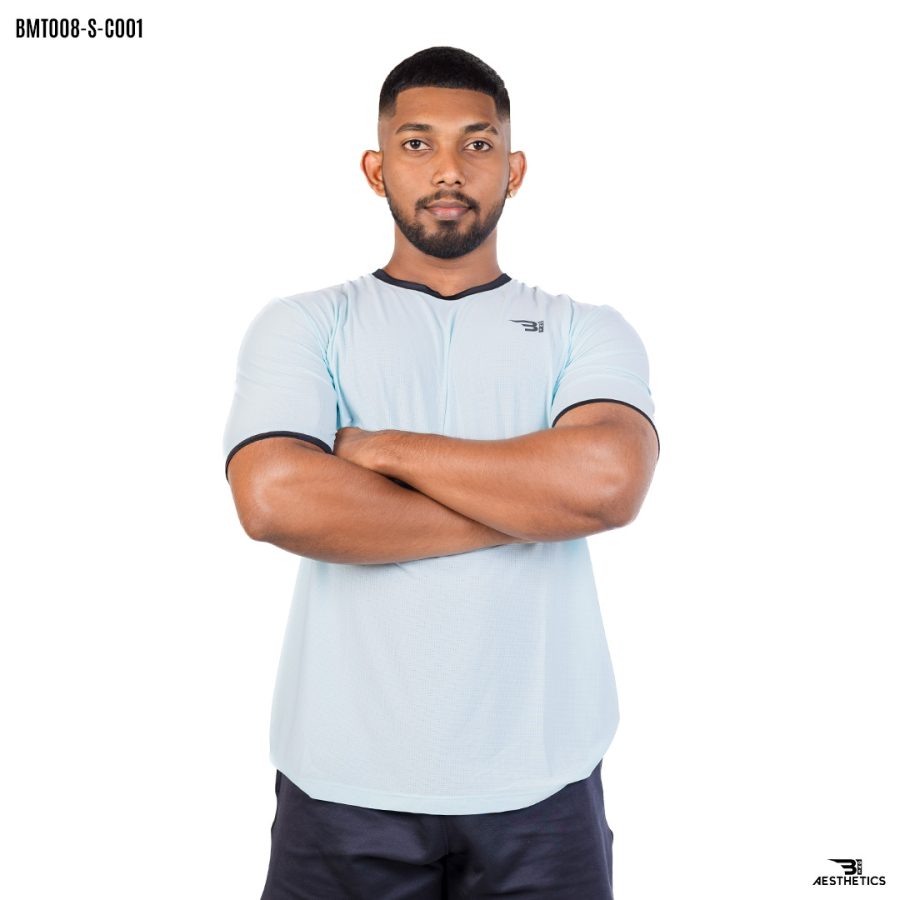 light cyan crew neck t-shirt