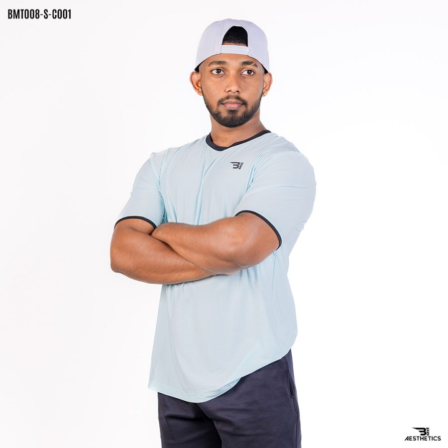 light cyan crew neck t-shirt