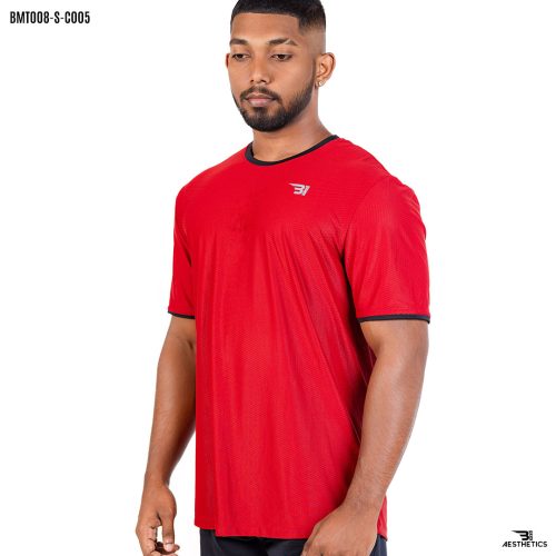 red crew neck t-shirt