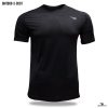 black crew neck t-shirt