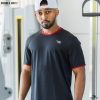 black crew neck t-shirt