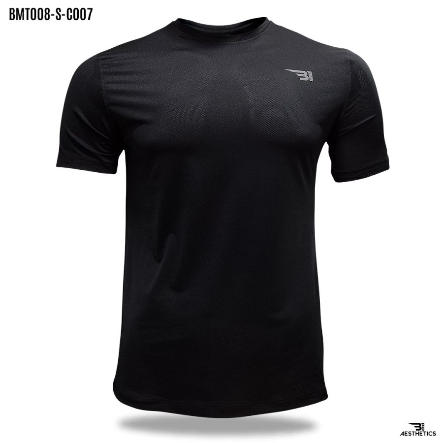 black crew neck t-shirt