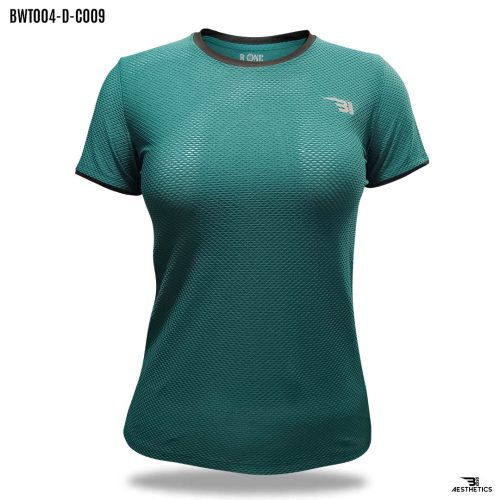 dark green crew-neck t-shirt