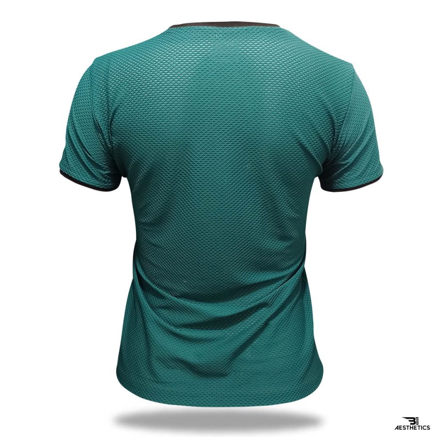 dark green crew-neck t-shirt