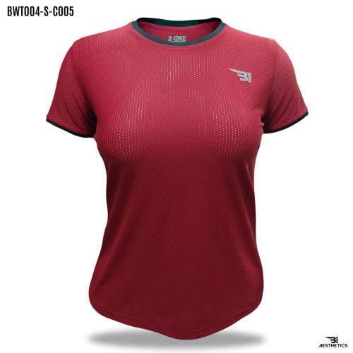 red crew-neck t-shirt