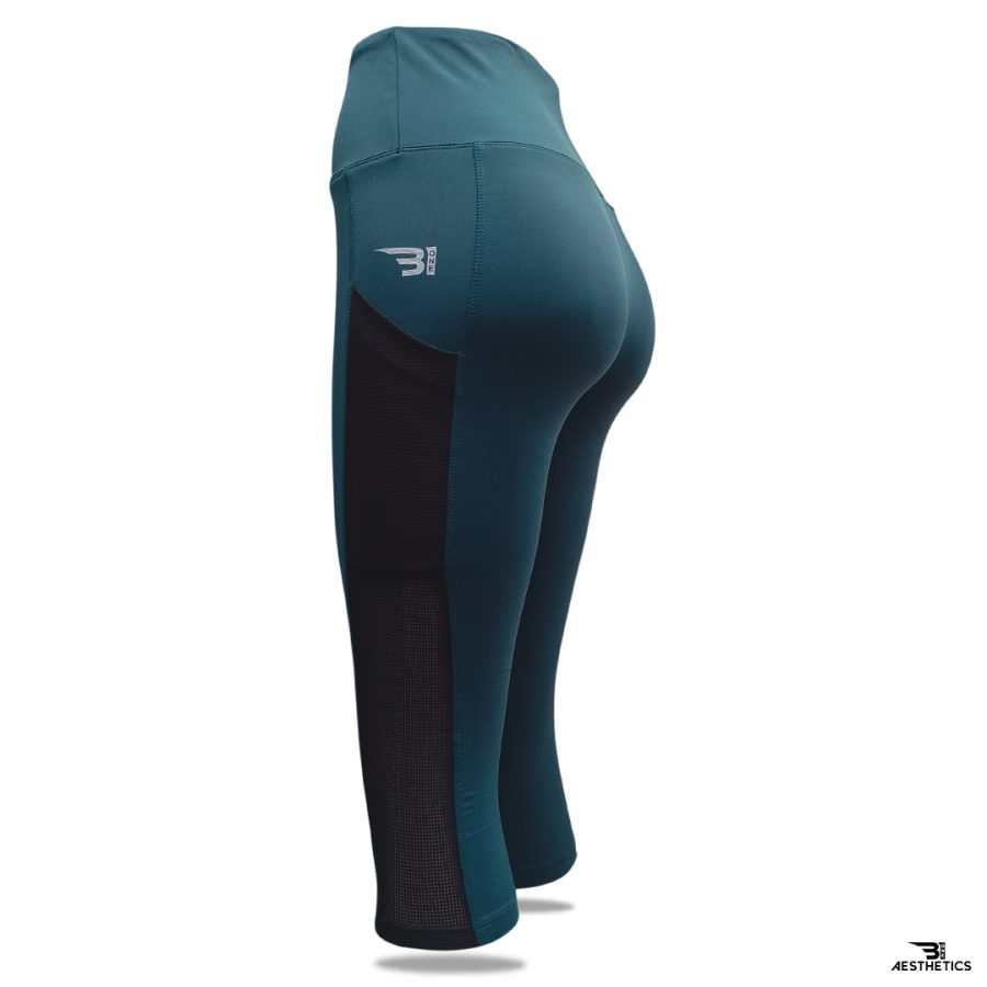 dark teal blue knee length legging