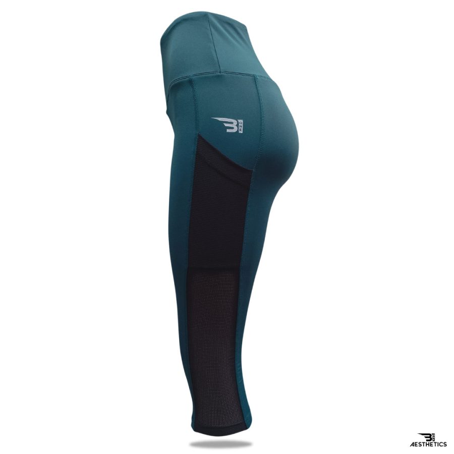 dark teal blue knee length legging