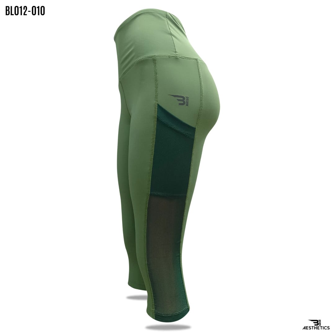 green knee length legging