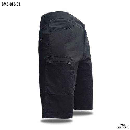 black micro cargo shorts