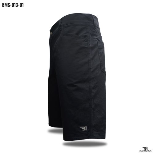 black micro cargo shorts