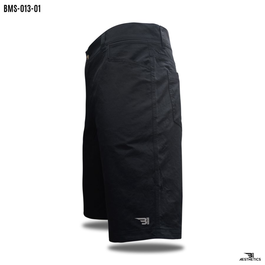 black micro cargo shorts