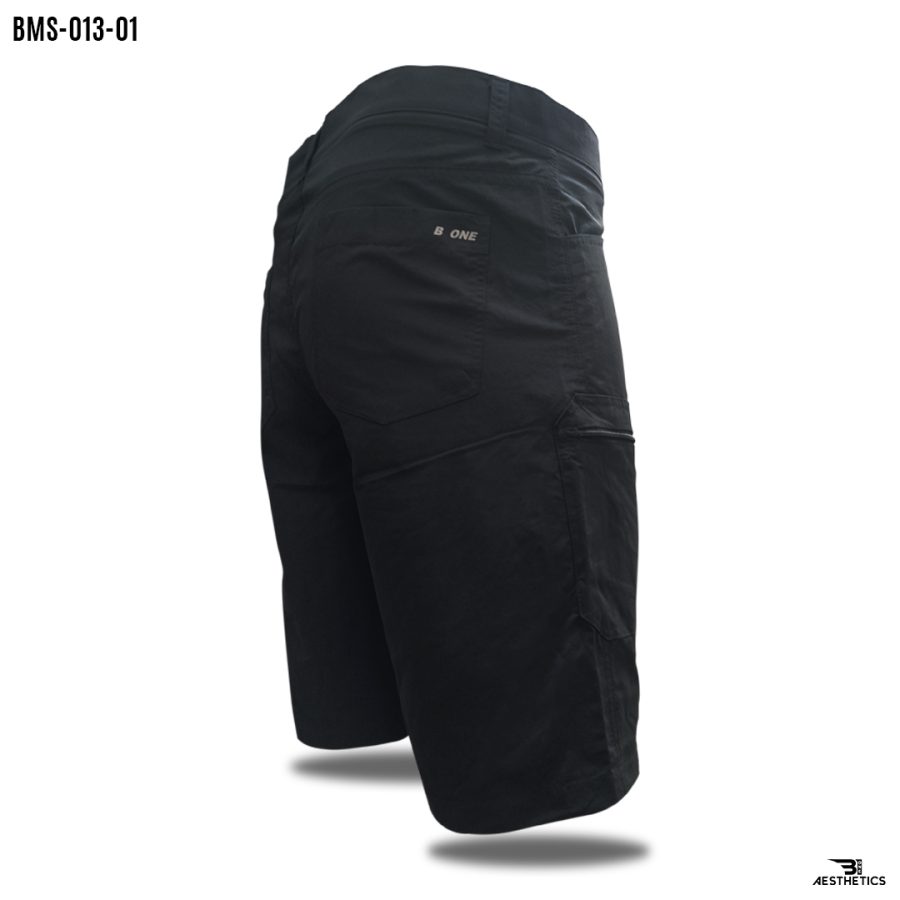 black micro cargo shorts