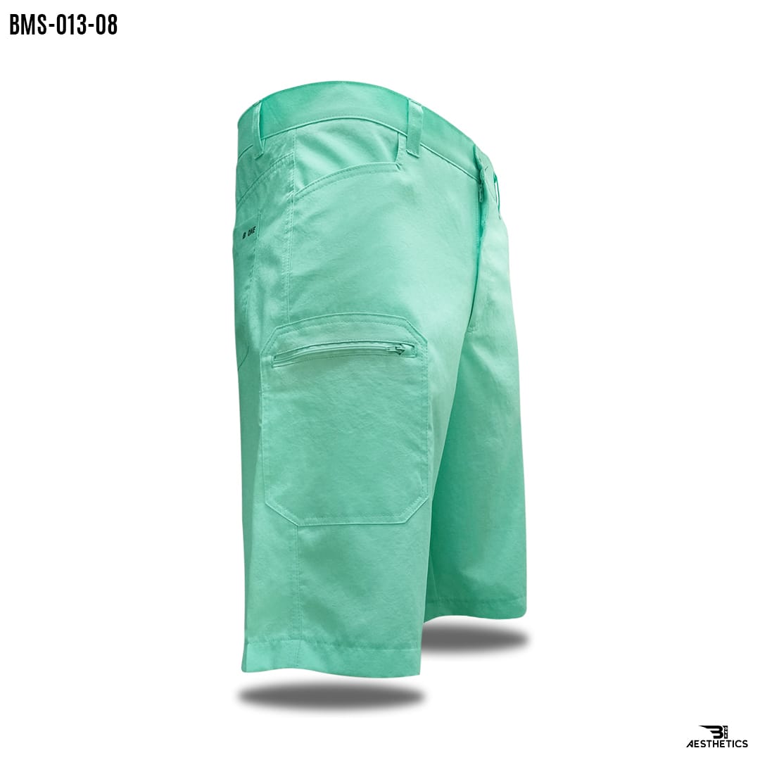bright teal micro cargo shorts