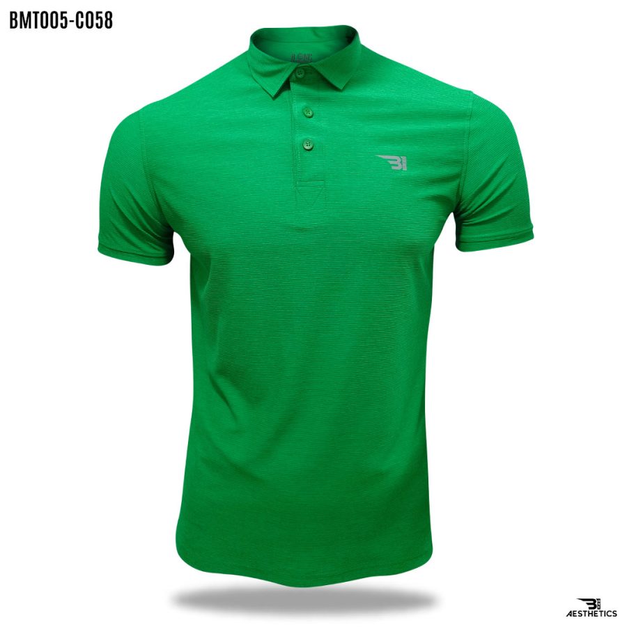 forest green polo collar t-shirt