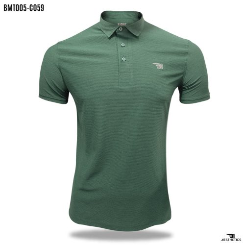 hunter green polo collar t-shirt