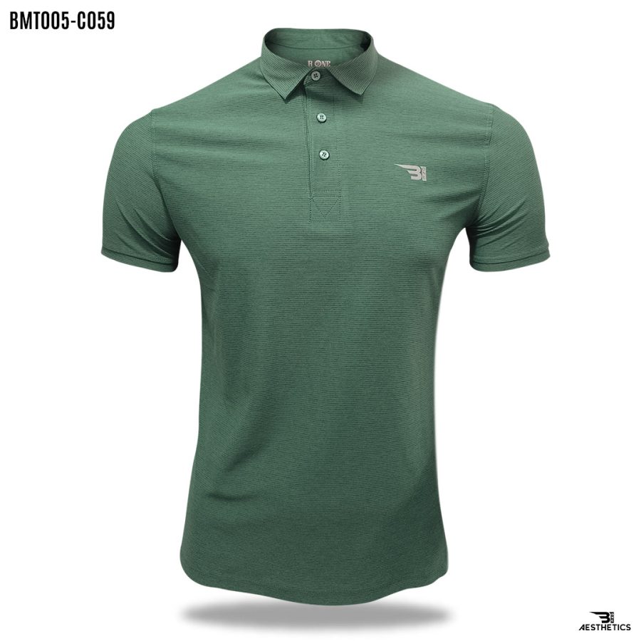 hunter green polo collar t-shirt