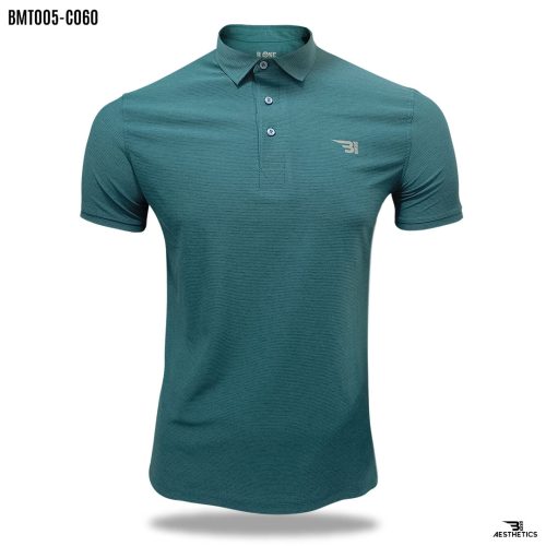 pine green polo collar t-shirt