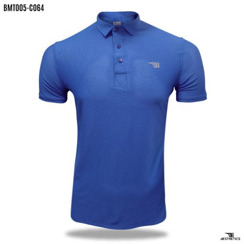 royal blue polo collar t-shirt